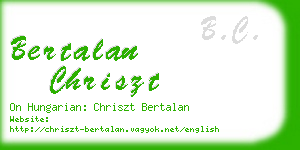 bertalan chriszt business card